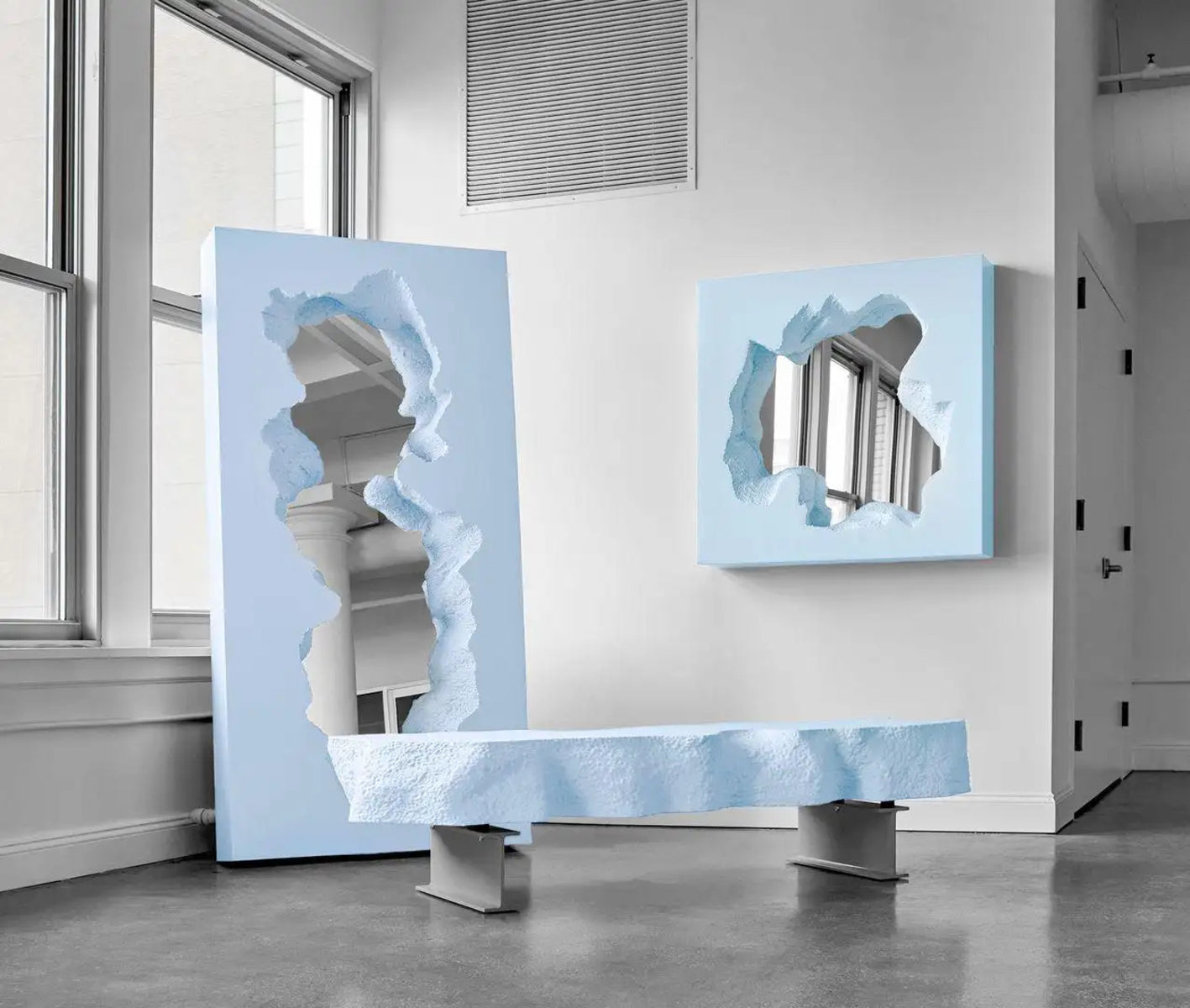 Broken Square Mirror, Blue, Limited Edition – Avant Home