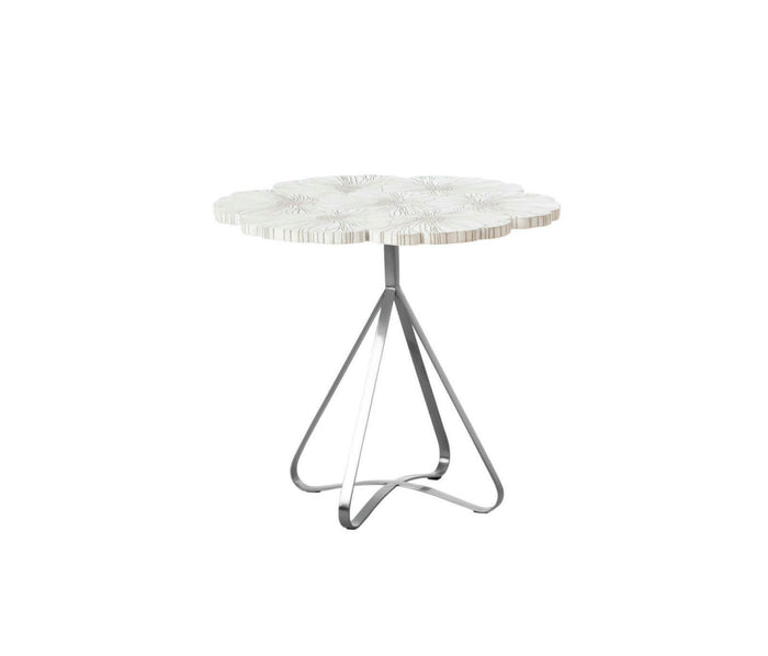 Bouquet End Table, White IN/OUTDOOR